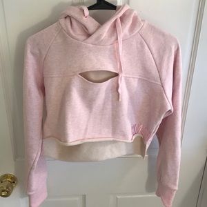 Gymshark cropped raw edge hoodie